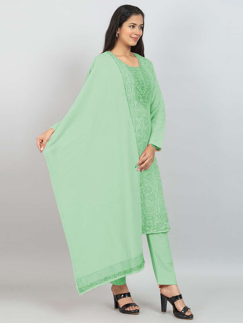 women self design long sleeve woollen suit set - 21680918 -  Standard Image - 1