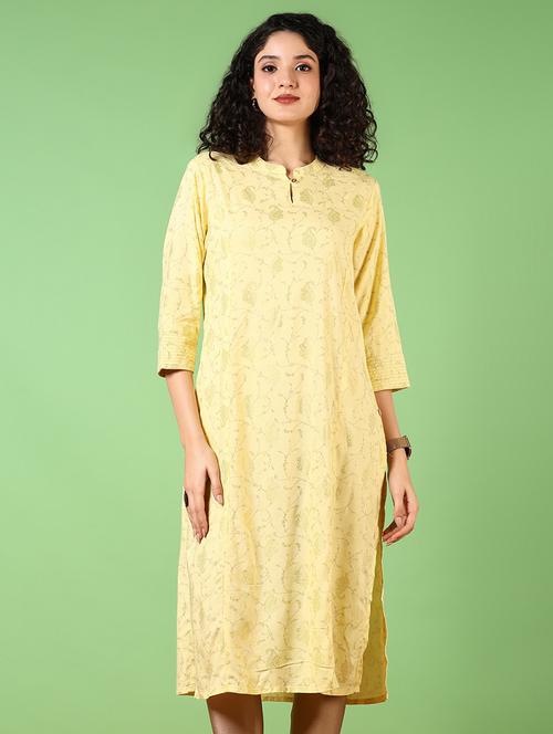women mandarin neck printed straight kurta - 21681027 - Standard Image - 0