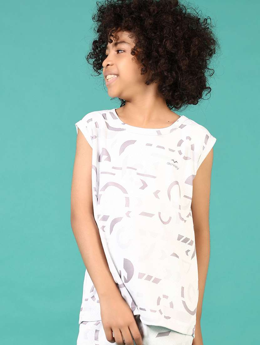 boys white printed sleeveless t-shirt - 21681062 - Standard Image - 1