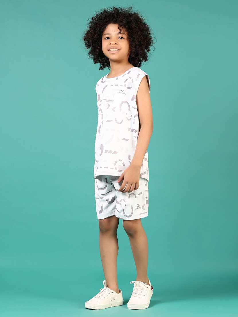 boys white printed sleeveless t-shirt - 21681062 - Standard Image - 4