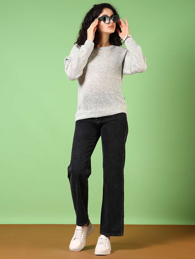 women solid long sleeve pullover - 21681098 -  Standard Image - 4