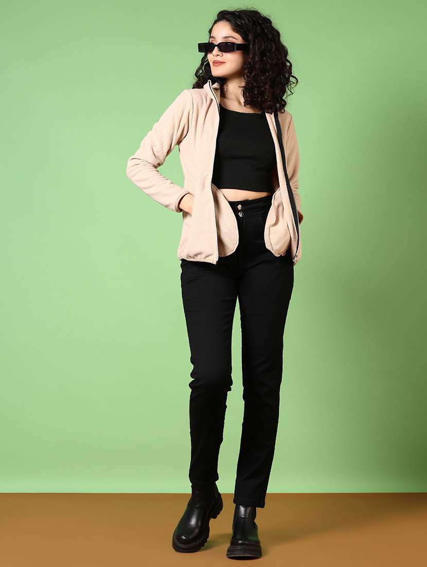 women solid long sleeves sweatshirt - 21681152 -  Standard Image - 4