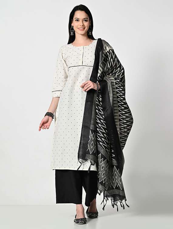 women three quarter sleeve kurta palazzo set - 21681190 - Standard Image - 1