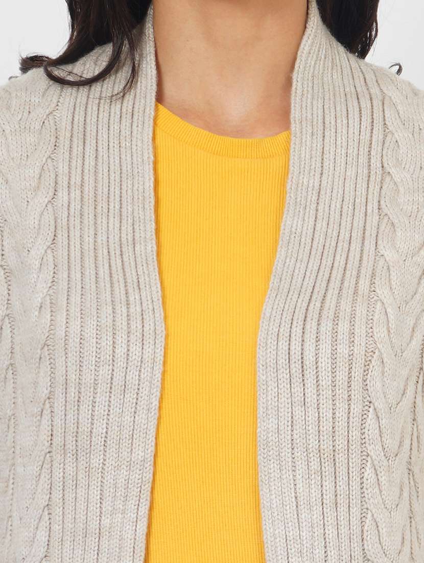 women acrylic solid long sleeve shrug - 21681855 -  Standard Image - 6