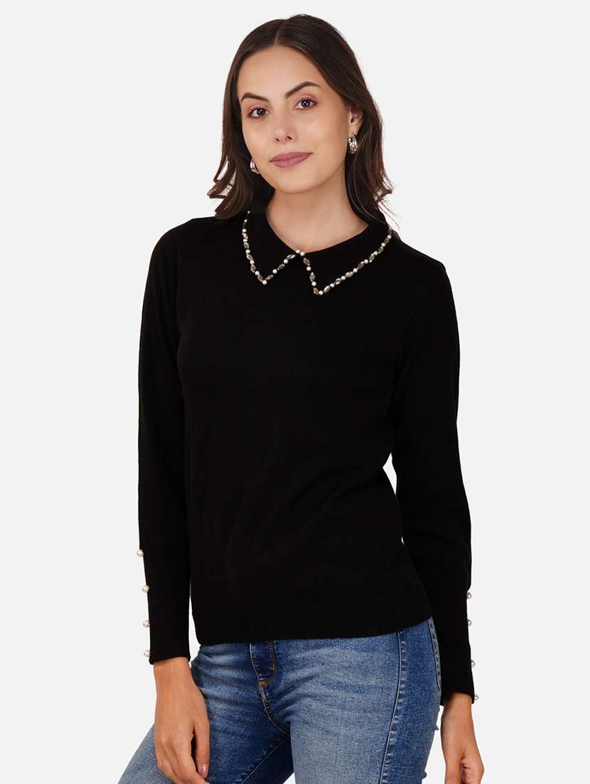 women embellished long sleeves pullover - 21681873 -  Zoom Image - 0