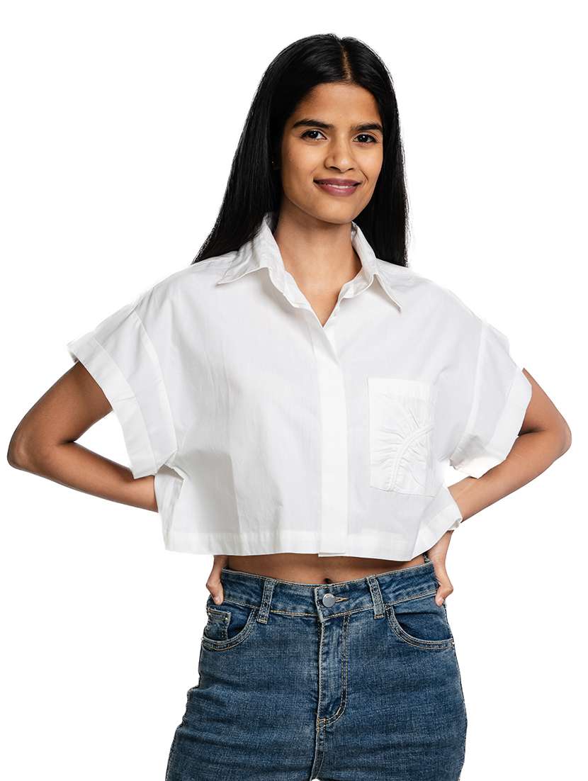 white solid boxy t-shirt - 21681961 - Zoom Image - 0