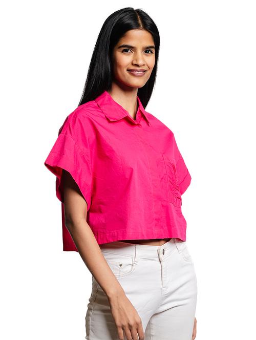 women pink solid boxy shirt - 21681962 -  Standard Image - 0