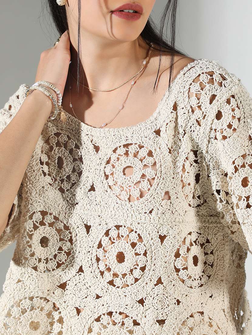 women schiffli detailed top and short co-ord set - 21682006 -  Standard Image - 6