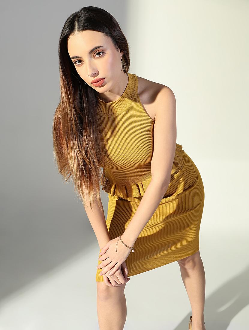 women solid top and skirt co-ord set - 21682017 - Standard Image - 1
