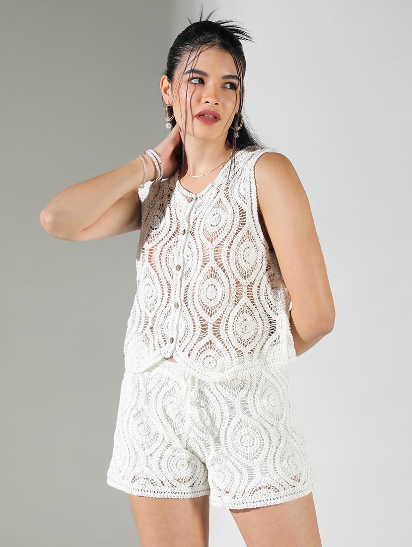 women solid top and shorts co-ord set - 21682020 - Zoom Image - 0