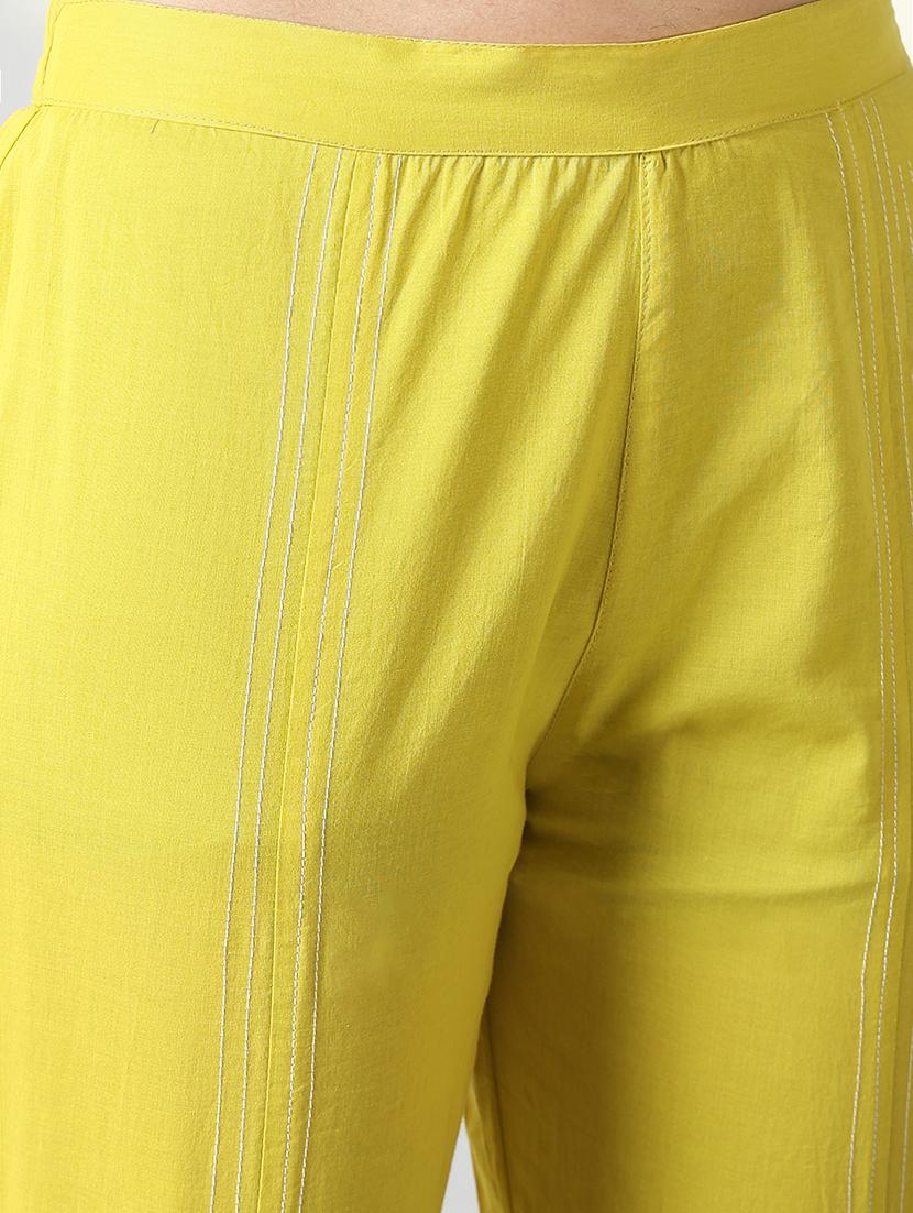 women lime solid top and trouser co-ords set - 21682026 - Standard Image - 6