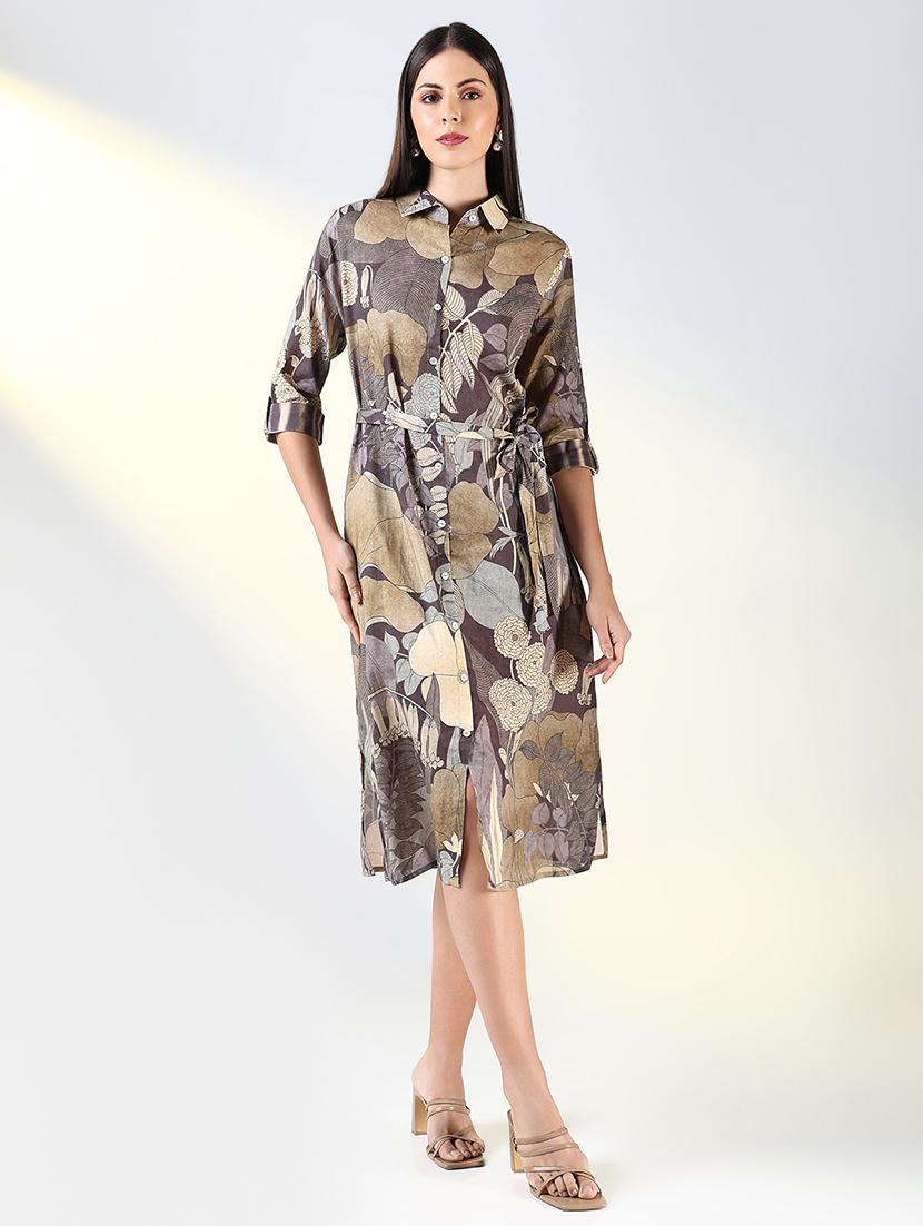 women printed collared shirt dress - 21682036 -  Zoom Image - 0