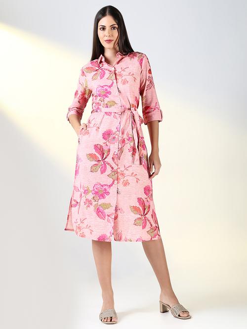 women printed collared shirt dress - 21682037 - Standard Image - 0