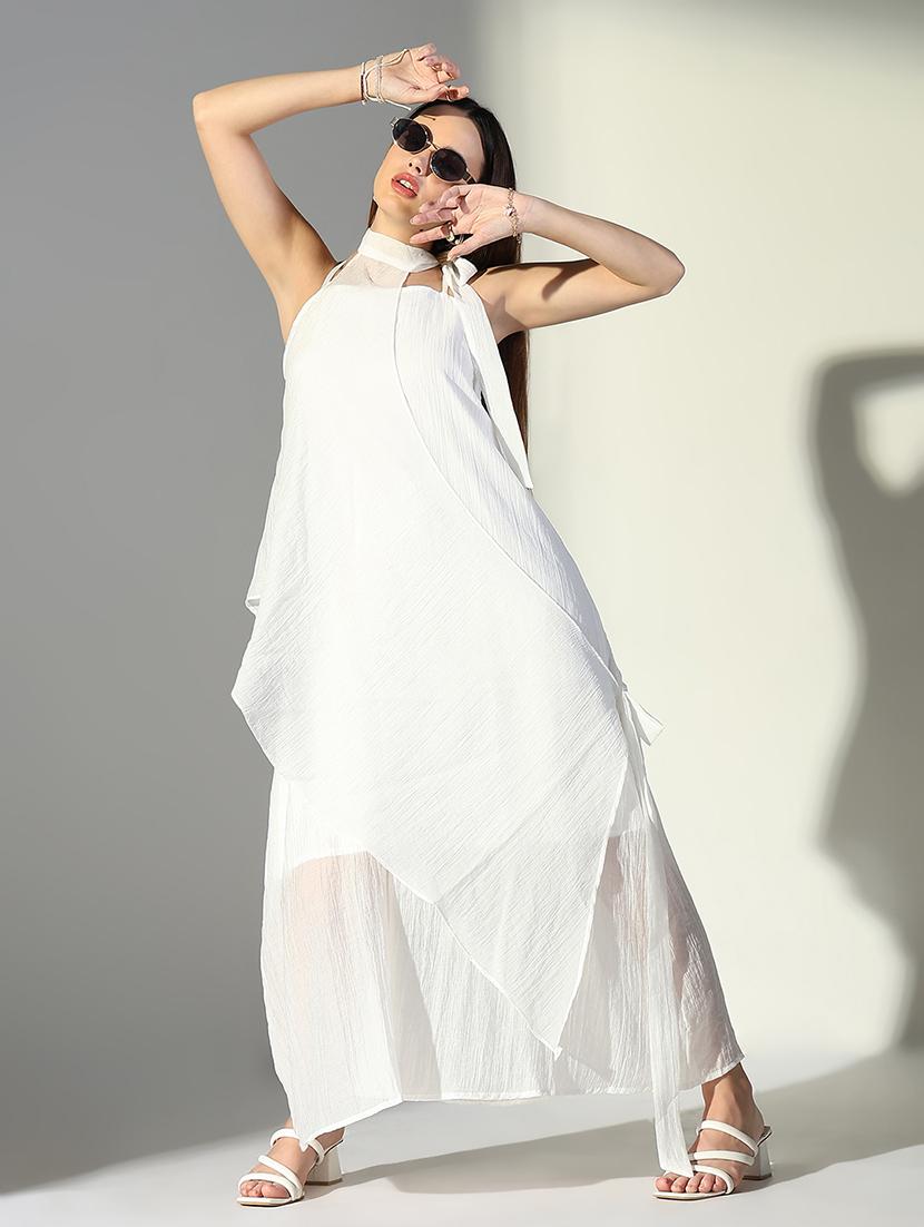 women solid shoulder strap layered dress - 21682056 - Standard Image - 4