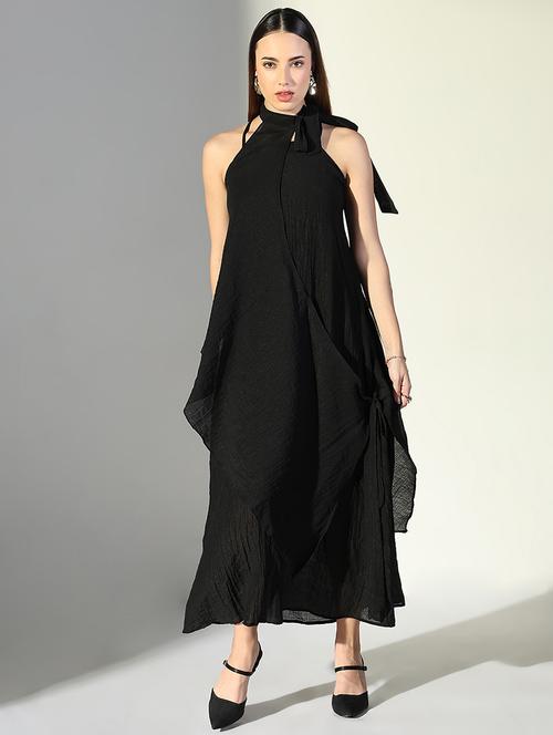 women solid shoulder strap layered dress - 21682058 -  Standard Image - 0