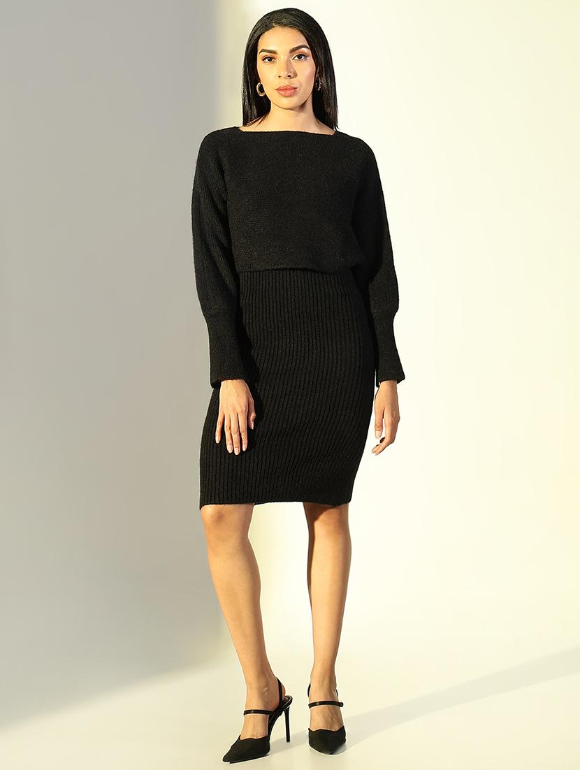 women solid winter wear bodycon dress with pullover - 21682072 - Zoom Image - 0
