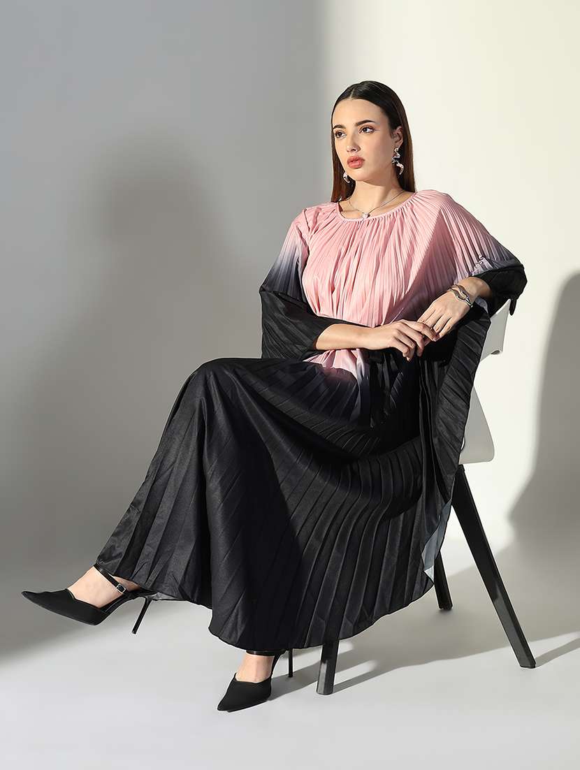 women pink ombre kaftan dress with belt - 21682075 -  Standard Image - 4