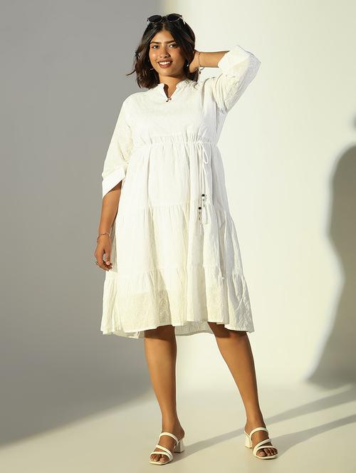 women white embroidered tiered dress - 21682098 -  Standard Image - 0