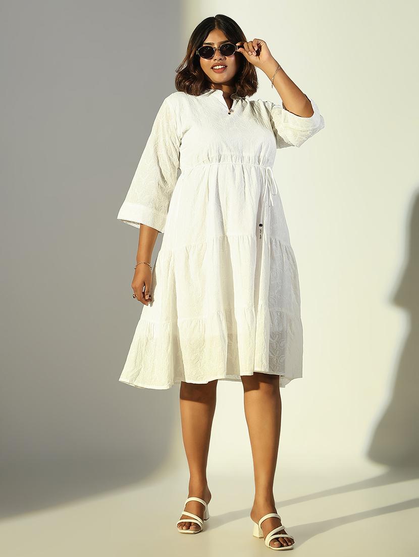 women white embroidered tiered dress - 21682098 - Standard Image - 4