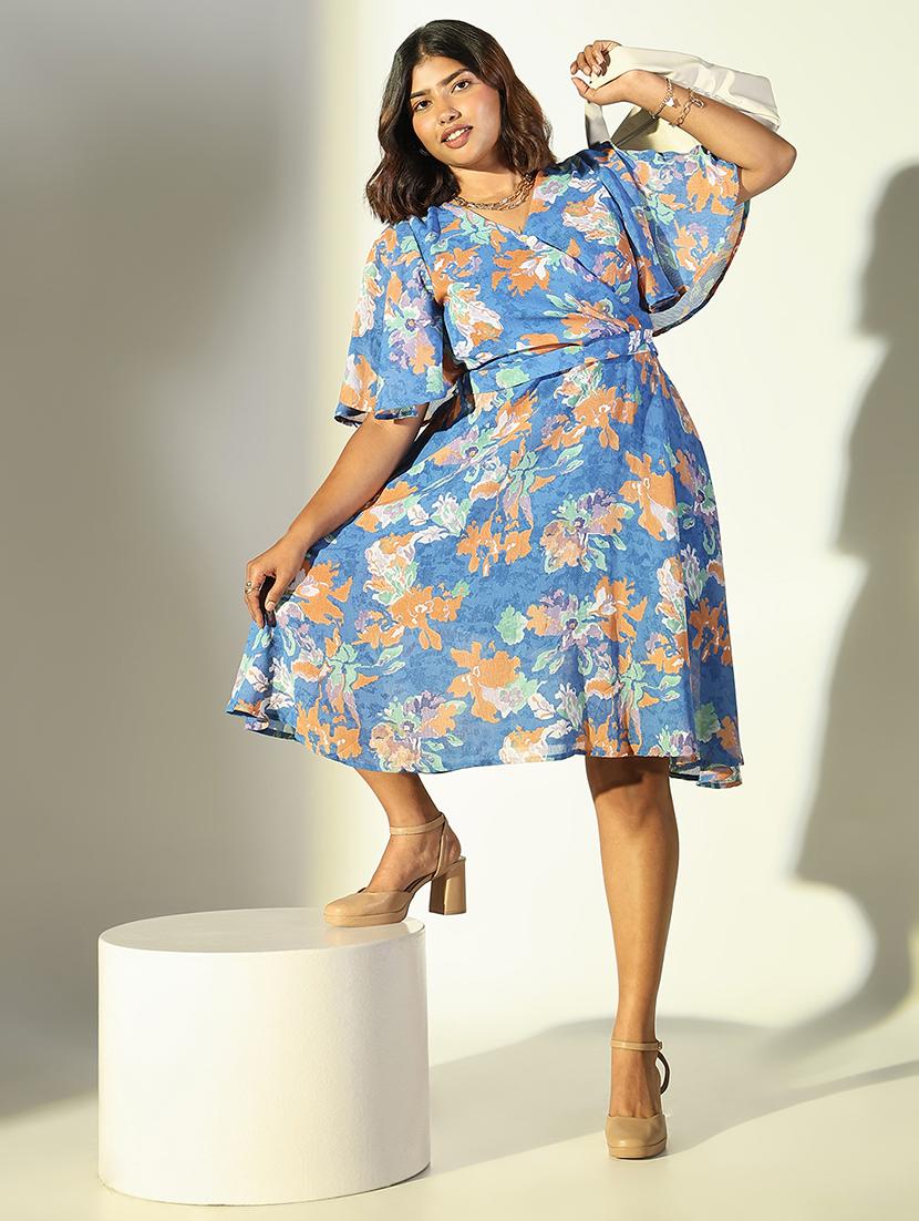 women floral printed fit & flare dress - 21682100 - Standard Image - 4