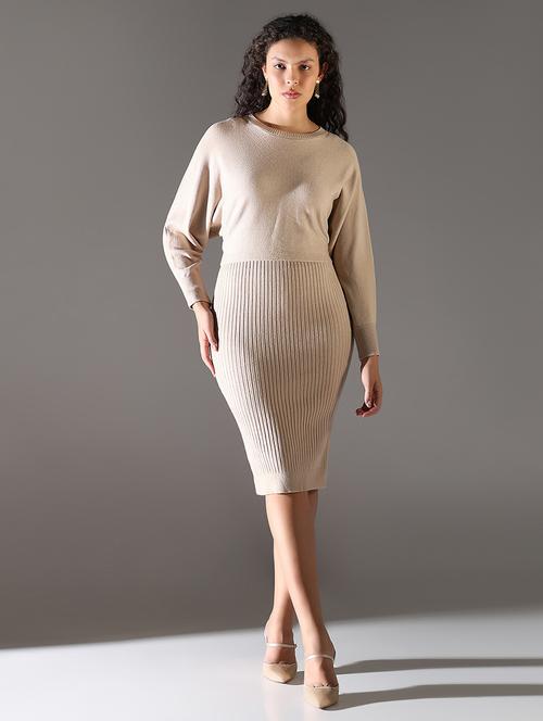 women solid winter wear dress with pullover - 21682114 - Standard Image - 0