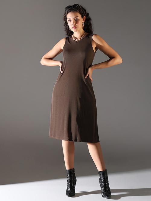 women solid sleeveless a-line dress - 21682121 -  Standard Image - 0