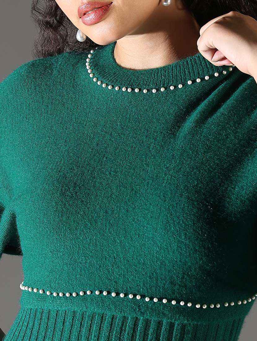 women embellished winter wear dress with pullover - 21682123 -  Standard Image - 6