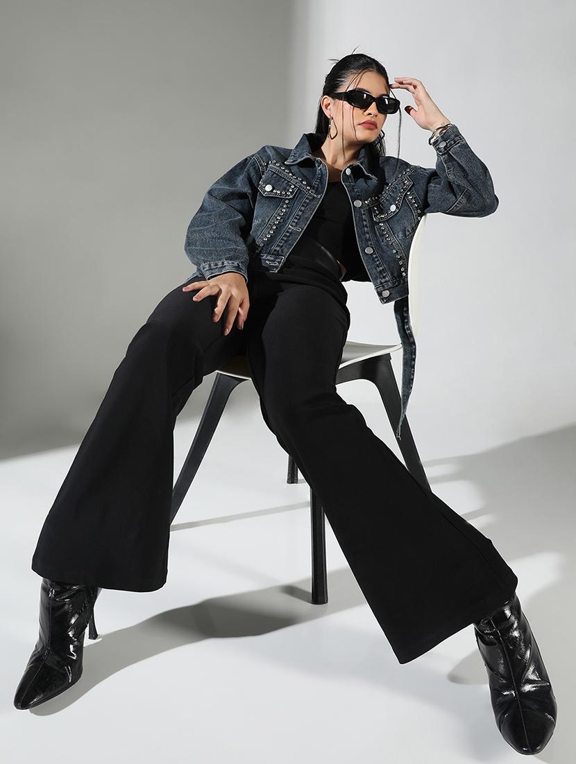 women embellished long sleeve denim jacket - 21682125 - Standard Image - 4