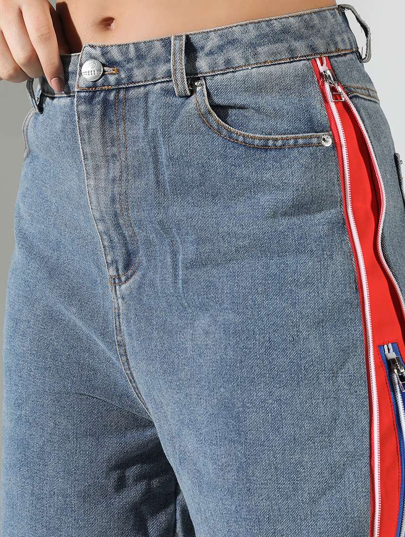 women light blue denim wide leg jean - 21682126 -  Standard Image - 6