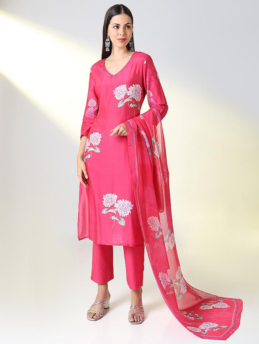 women floral printed kurta pant set with dupatta - 21682176 -  Zoom Image - 0