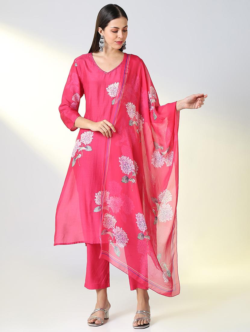 women floral printed kurta pant set with dupatta - 21682176 - Standard Image - 1