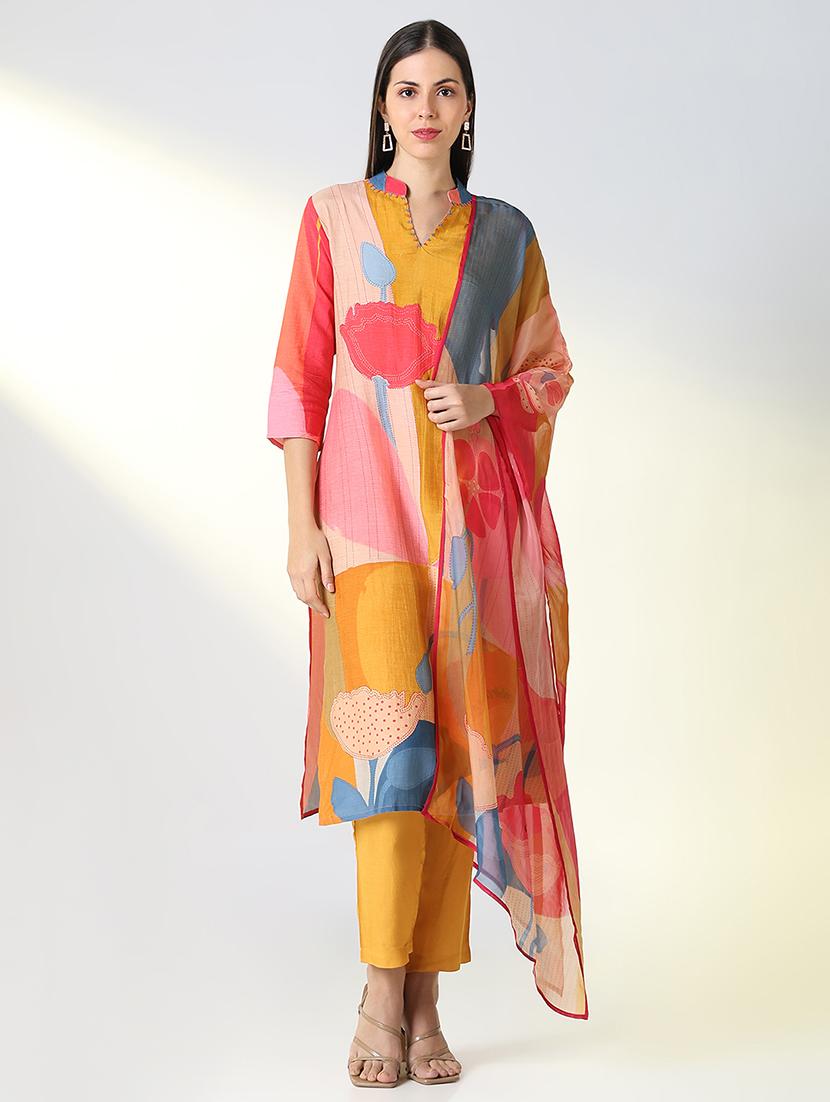 women multi color printed kurta pant set with dupatta - 21682196 - Zoom Image - 0