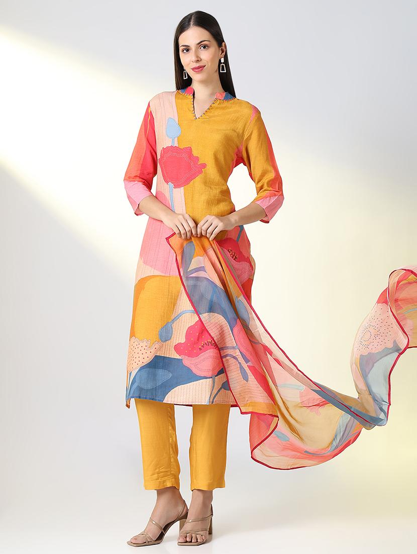 women multi color printed kurta pant set with dupatta - 21682196 - Standard Image - 1