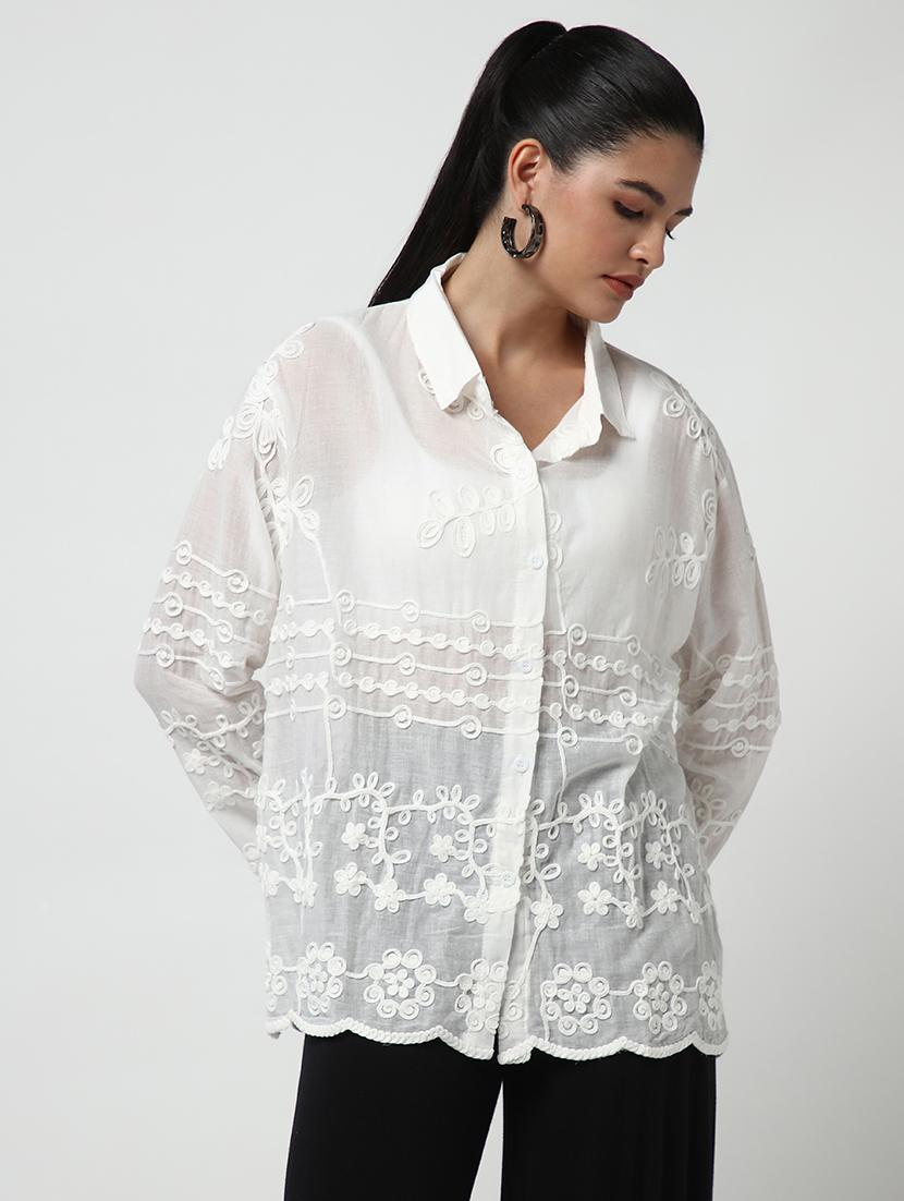 women embroidered long sleeve shirt - 21682207 -  Standard Image - 1