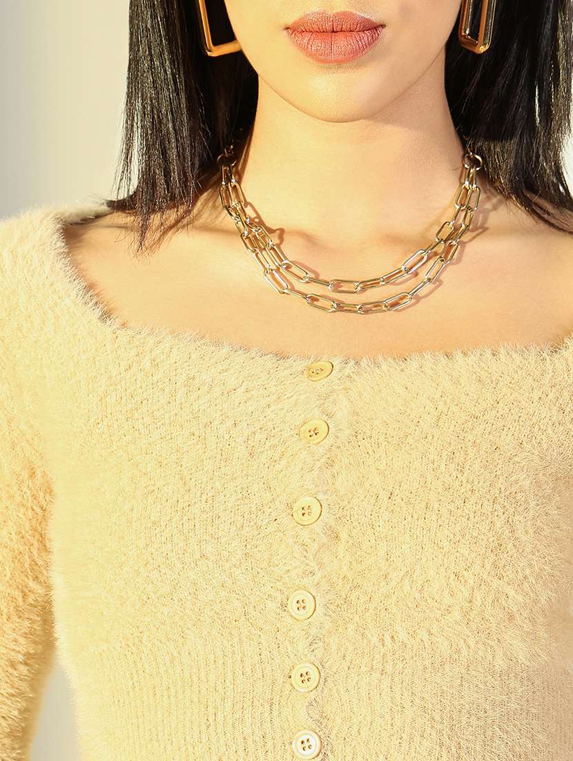 women solid long sleeve crop top - 21682228 - Standard Image - 4