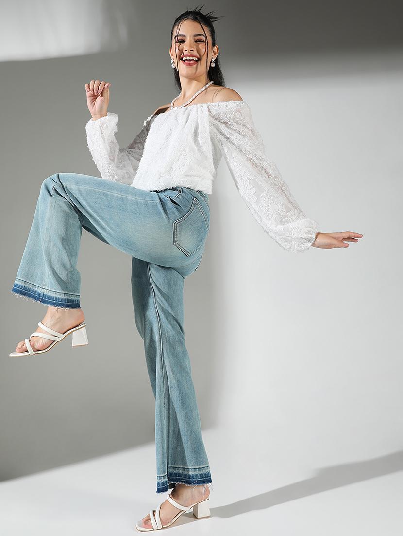 women white self designed puff sleeve top - 21682255 - Standard Image - 4