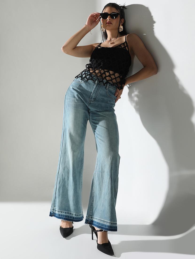 women black cut work shoulder strap sleeve top - 21682261 - Standard Image - 4