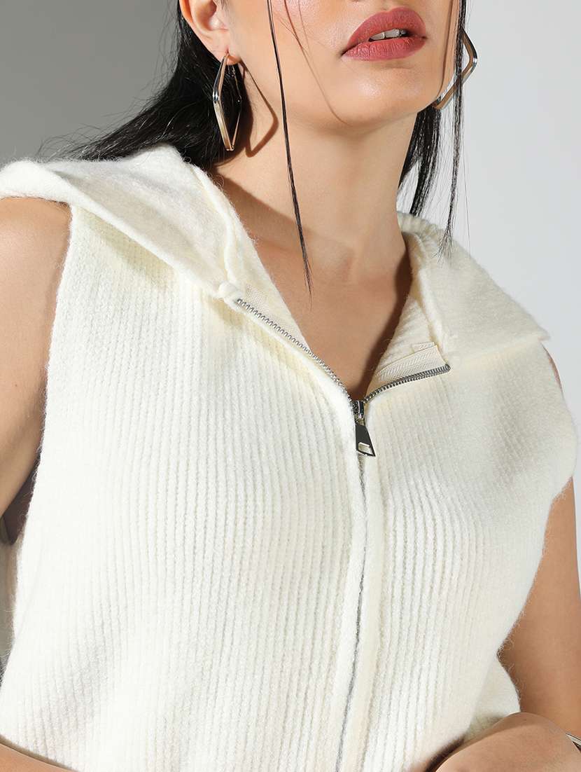 women solid hooded neck regular top - 21682273 -  Standard Image - 6