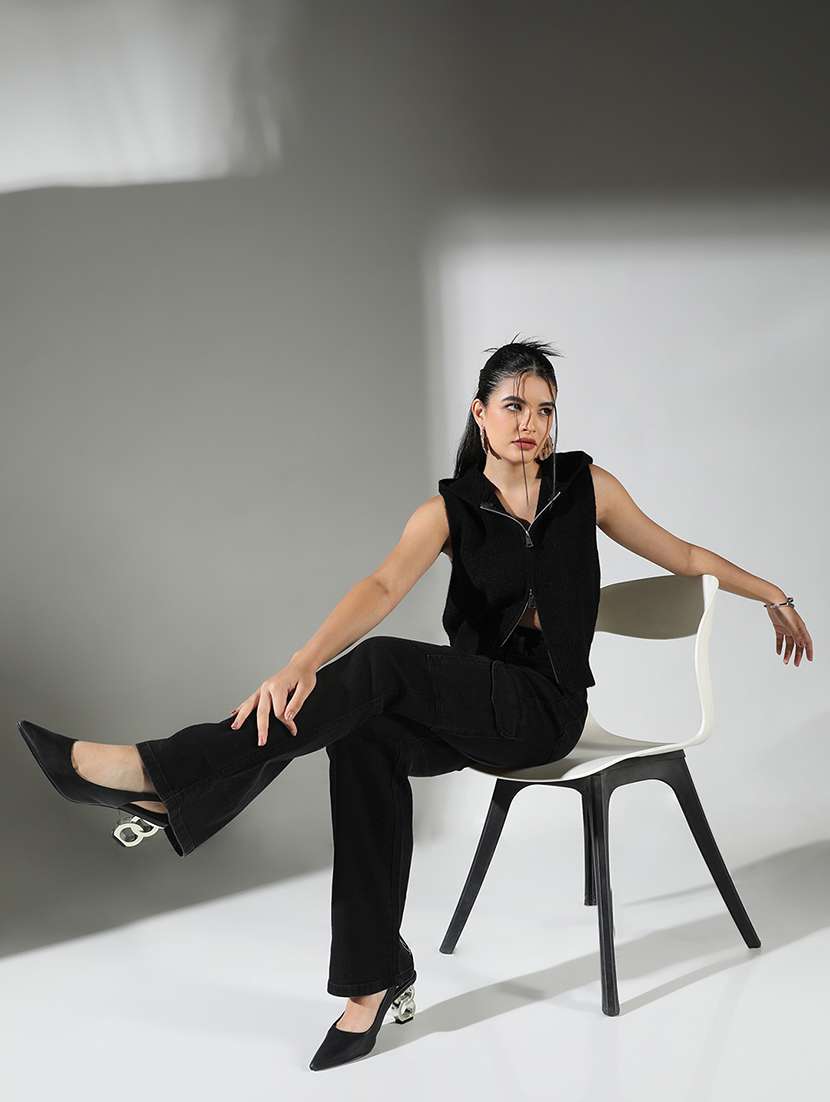 women solid hooded neck regular top - 21682274 -  Standard Image - 4