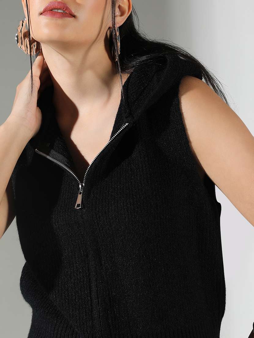 women solid hooded neck regular top - 21682274 -  Standard Image - 6