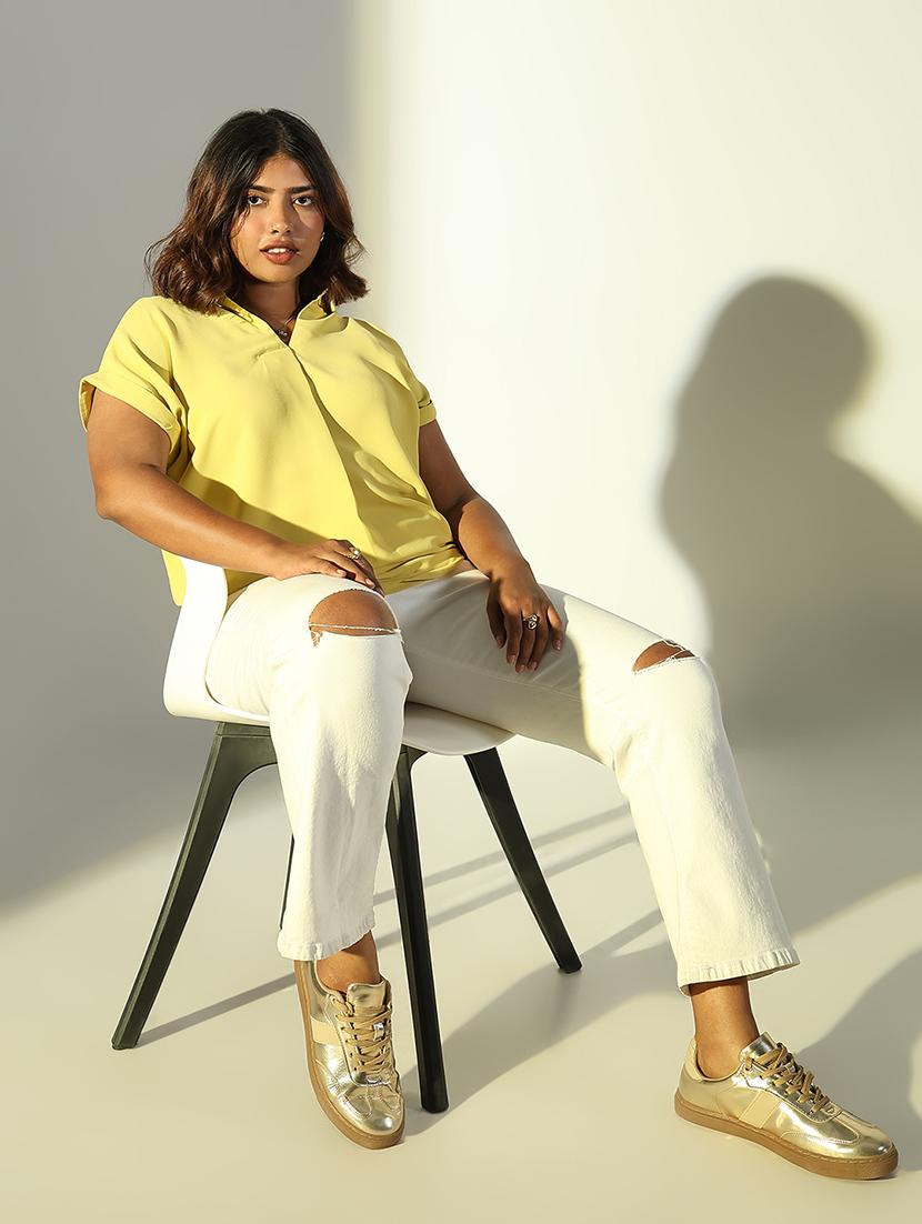 women plus size solid collared top - 21682280 - Standard Image - 4