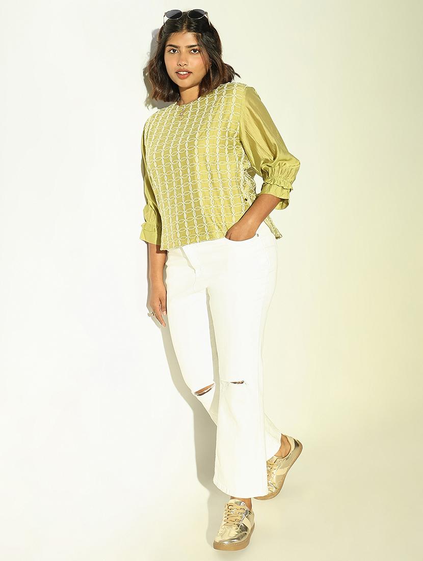 women embroidered puff sleeve top - 21682282 - Standard Image - 4