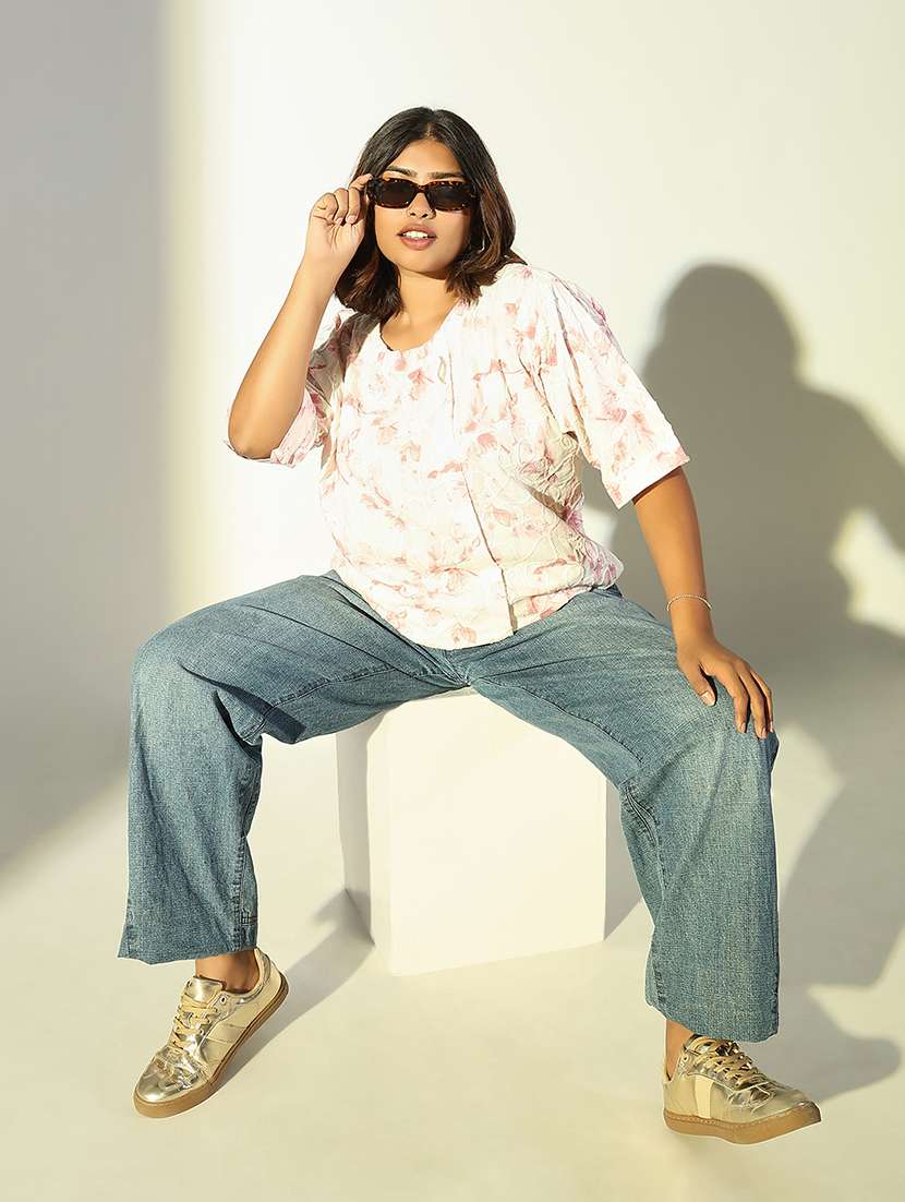 women plus size printed three quarter sleeves top - 21682284 -  Standard Image - 4