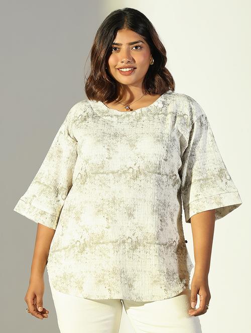 women plus size printed three quarter sleeves top - 21682287 - Standard Image - 0