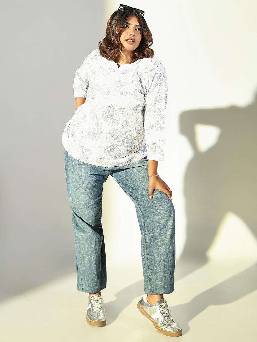 women plus size printed three quarter sleeves top - 21682290 - Standard Image - 4