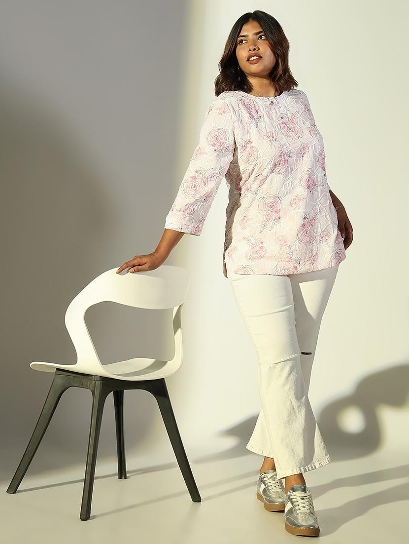 women plus size printed three quarter sleeves top - 21682291 - Standard Image - 4
