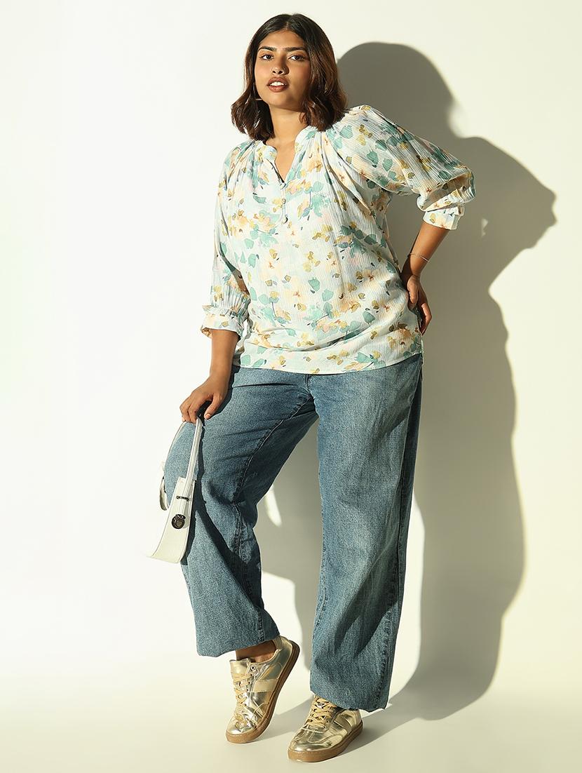 women plus size printed three quarter sleeves top - 21682292 - Standard Image - 4