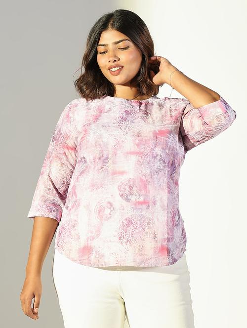 women plus size printed three quarter sleeves top - 21682295 - Standard Image - 0