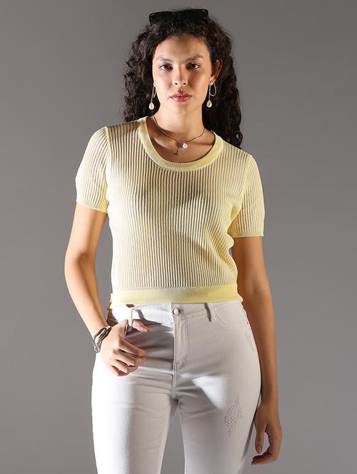 women solid short sleeves crop top - 21682304 -  Standard Image - 0