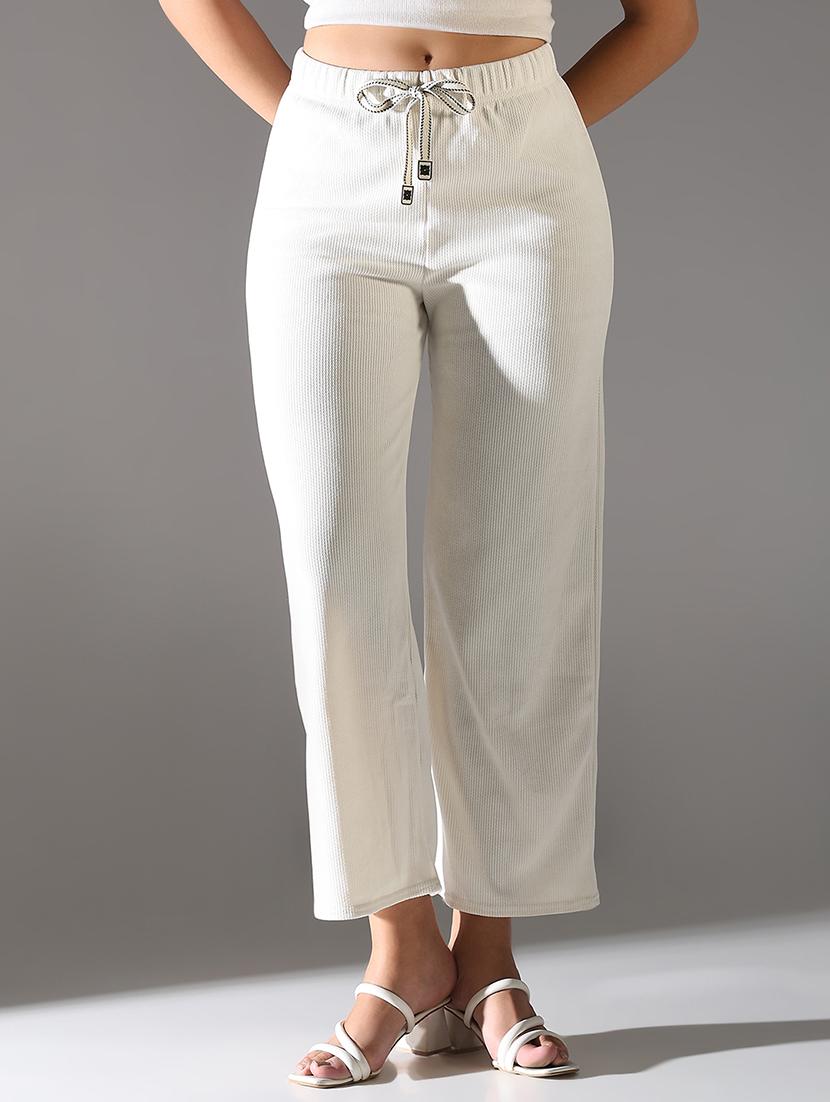 women high rise solid wide leg trouser - 21682335 -  Standard Image - 1